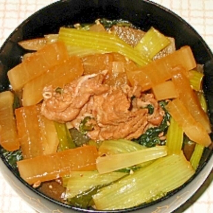 小松菜と大根の煮物